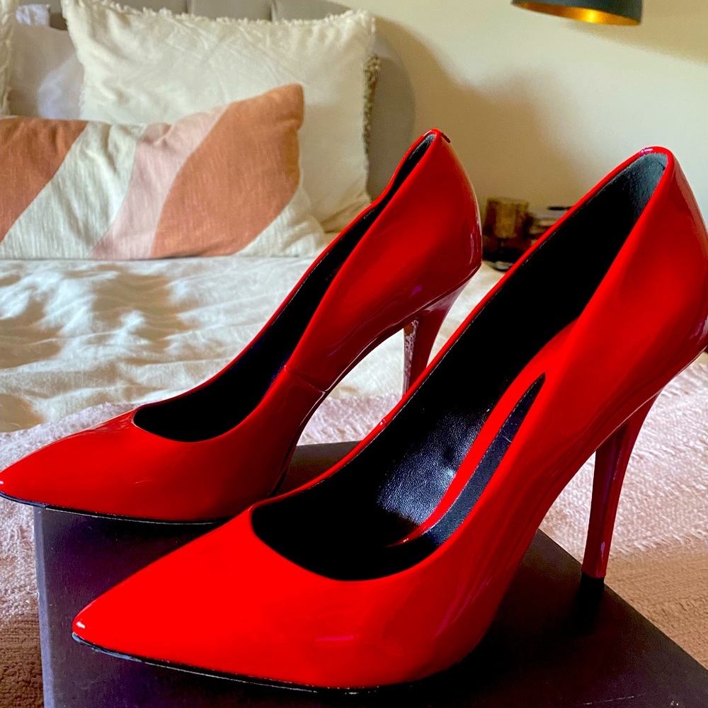 Brian Atwood Red patent leather pumps